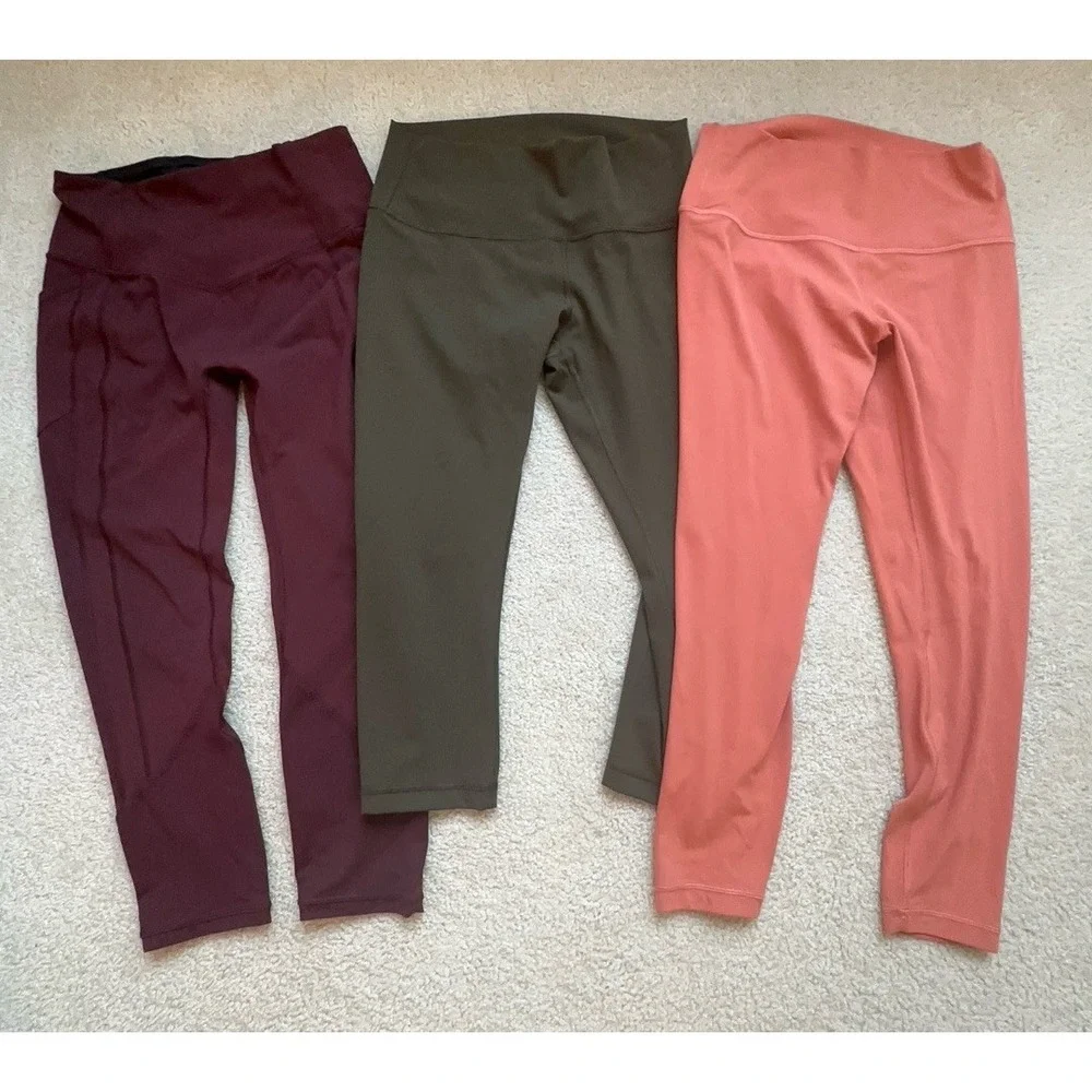 3 Lululemon Leggings Align & Wunder Under Size 12 Multicolor Athleisure Yoga
